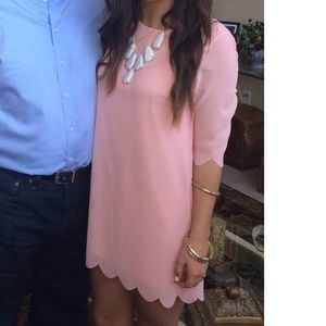 Scalloped light pink dress